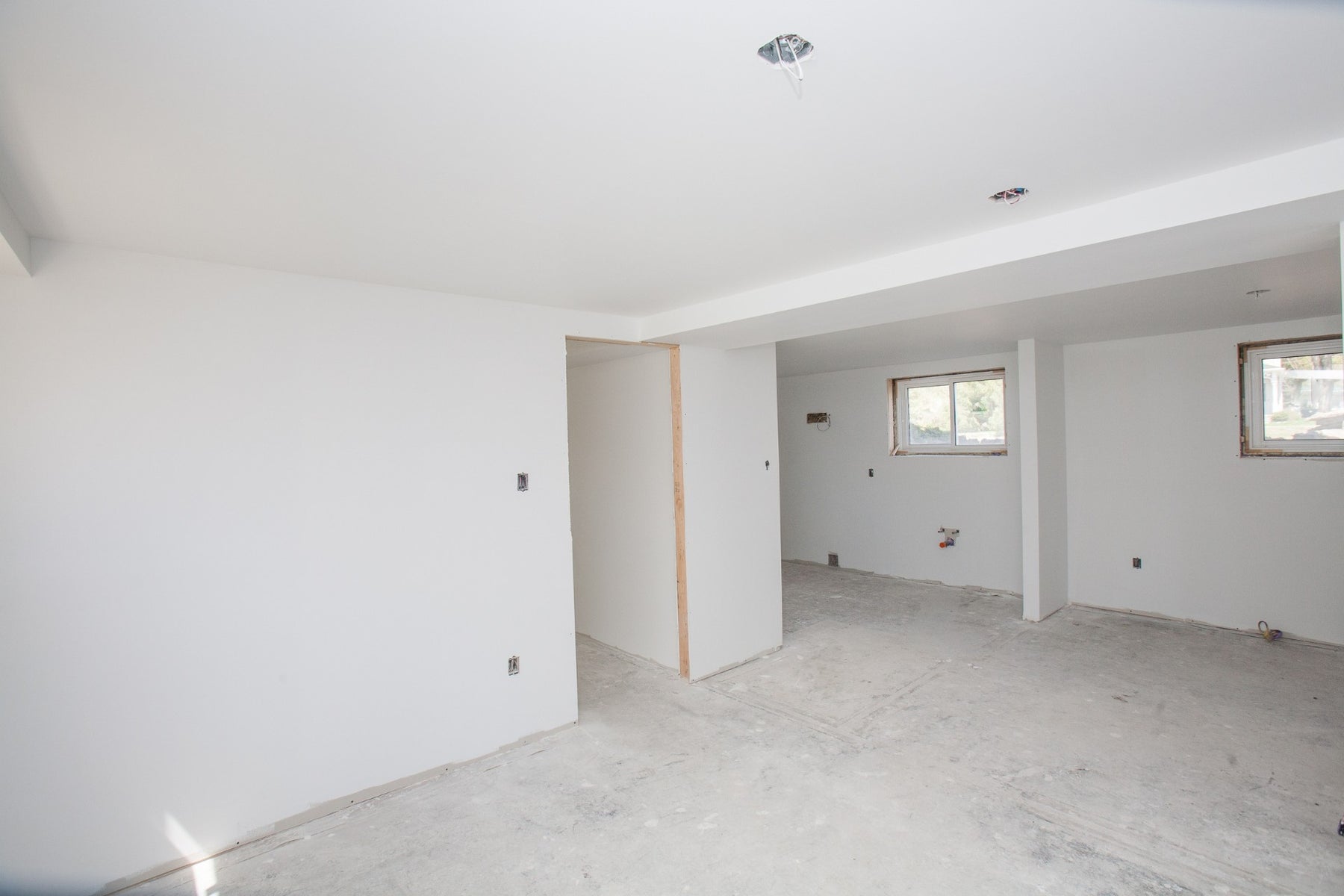 Empty basement with proper ventilation, ready for rough in and bathroom installation