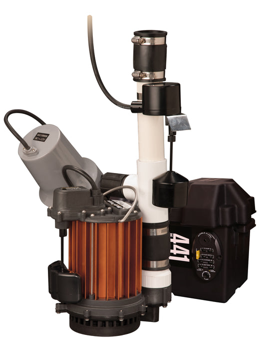 Liberty PC257-441, 1/3 HP Battery back-up Pump combo, models 257 & 441 assembled, 115V, 12V - NYDIRECT
