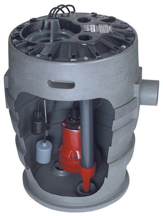 Liberty P372LE41, 4/10 HP, Simplex Sewage Package, 1 PH, 115V, 2" Discharge, 10' cord - NYDIRECT