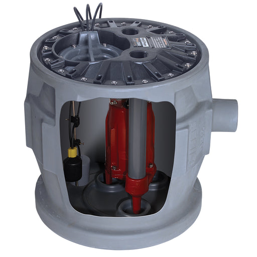 Liberty P382XPRG101, 1 HP, Simplex Sewage Package, 1 PH, 115V, 2" Discharge, 10' Stack, 10' Cord - NYDIRECT