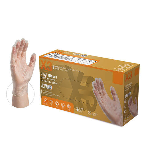 AMMEX® GPX3 Clear Vinyl Industrial Latex Free Disposable Gloves - NYDIRECT