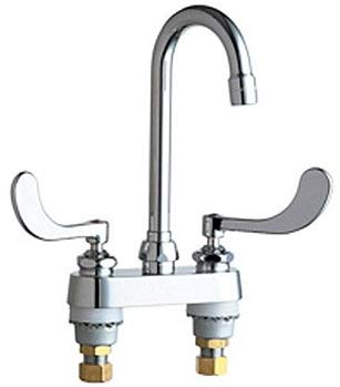 Chicago Faucets 895-317ABCP Deck-mounted manual sink faucet with 4" centers - NYDIRECT