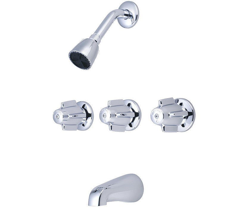 Central Brass 0971-Z Three Handle Tub and Shower Set - NYDIRECT