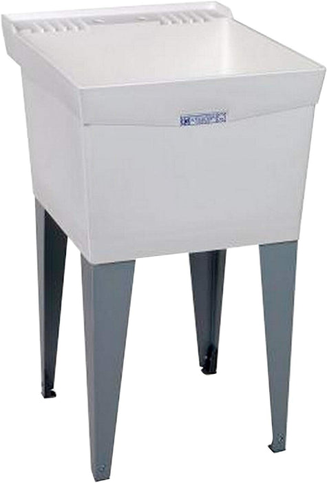 Mustee 19F Utilatub Laundry Tub Floor Mount, 24-Inch x 20-Inch, White - NYDIRECT