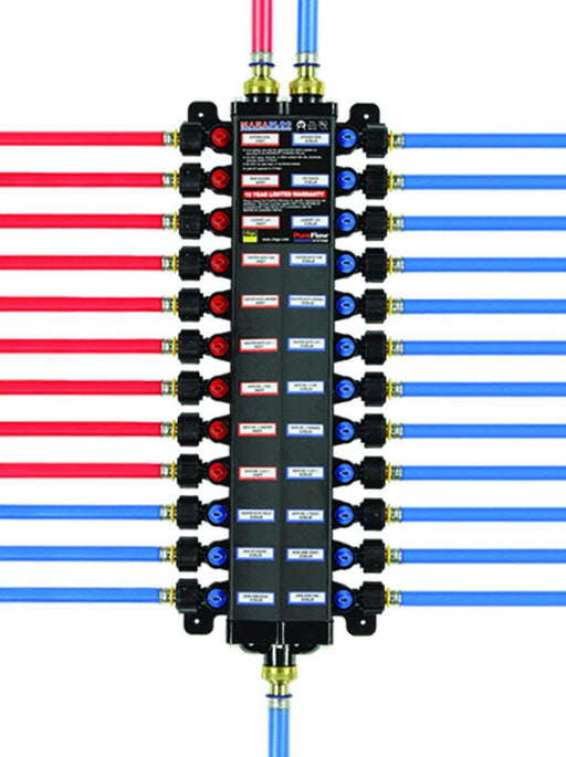 Viega 49303 1/2" PureFlow Poly PEX Press Manabloc with 30 Ports - 12 Hot 18 Cold - NYDIRECT