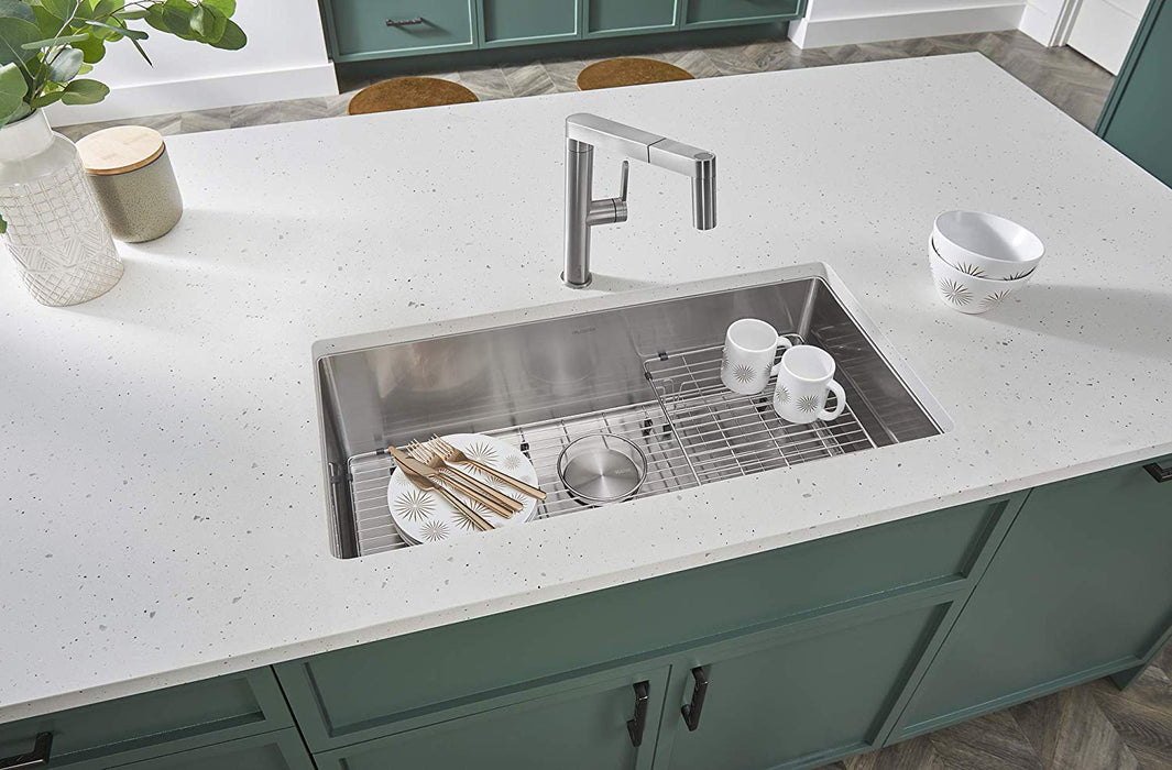 BLANCO 519548 QUATRUS R15 UNDERMOUNT SINGLE BOWL STAINLESS STEEL KITCHEN SINK - NYDIRECT