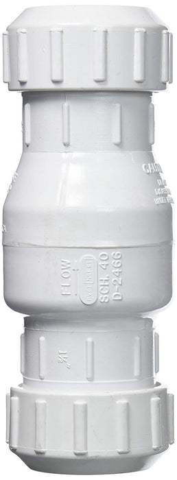 Zoeller 30-0015 1.5" Compression PVC Check Valve - NYDIRECT