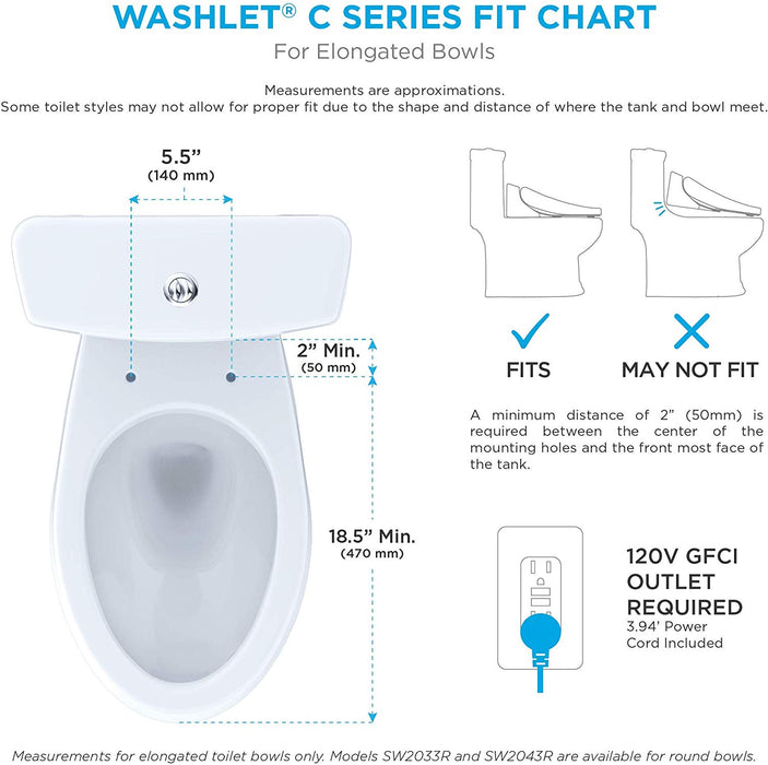 TOTO C200 SW2043R WASHLET® Round Bidet Toilet Seat - NYDIRECT
