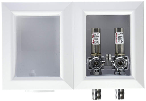 Sioux Chief 696-2313MF Oxbox Washing Machine Outlet Box with Minister Water Hammer Arresters - NYDIRECT