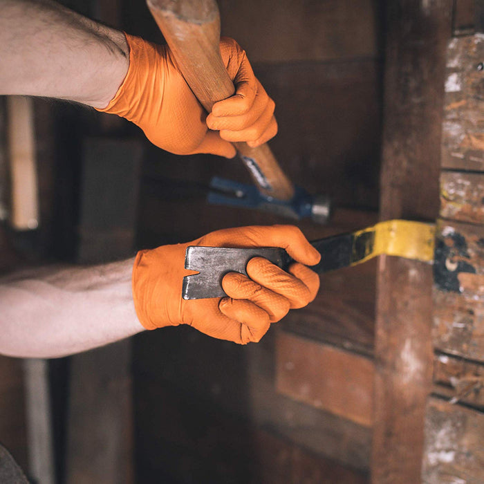 AMMEX® Gloveworks® HD Orange Nitrile Powder Free Industrial Gloves - NYDIRECT