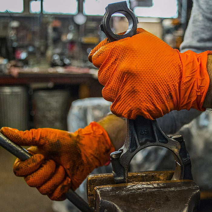 AMMEX® Gloveworks® HD Orange Nitrile Powder Free Industrial Gloves - NYDIRECT