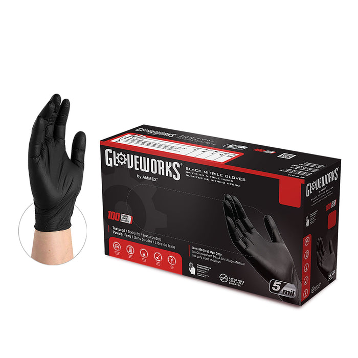 AMMEX® GlovePlus Black Nitrile Industrial Latex Free Disposable Gloves - NYDIRECT
