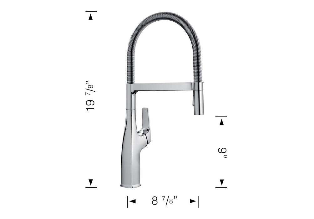 Blanco Rivana Semi-Pro High Arc Pull-Down Kitchen Faucet - NYDIRECT
