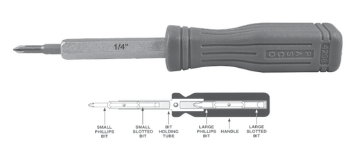 Pasco 4208-C 6-in-1 Screwdriver - NYDIRECT