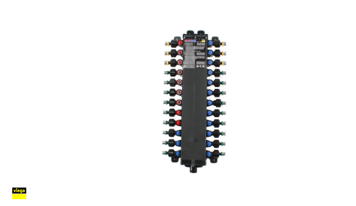 Viega 49246 3/8" PureFlow Poly PEX Press Manabloc With 24 Ports - 7 Hot 11 Cold - NYDIRECT