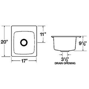 Mustee 11 Utility Sink, 17-Inch x 20-Inch, White - NYDIRECT