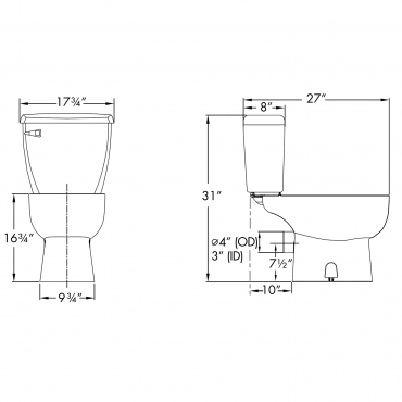 Saniflo Round Rear Discharge Toilet - NYDIRECT