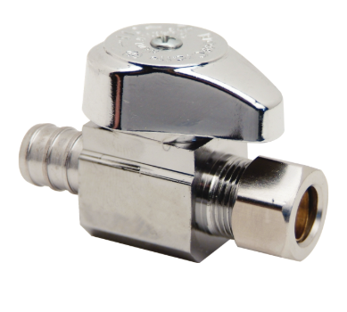 BrassCraft G2BRPX14XC 5/8 x 3/8 Compression 1/4 Turn Straight Pex Jiffy Stop - NYDIRECT