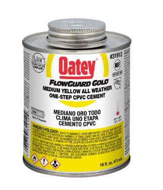 Oatey 31912 16 oz. CPVC FlowGuard Gold All Weather Cement - NYDIRECT