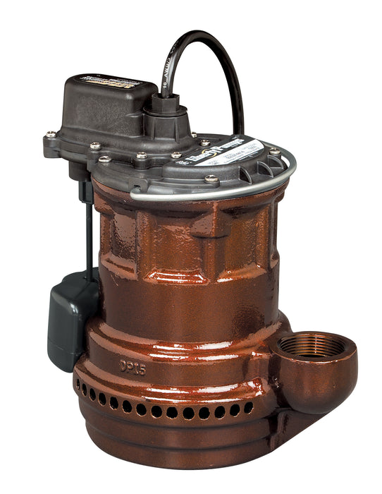 1/4 hp, Submersible Sump Pump, Cast iron, wide angle float with series plug, 115V. - NYDIRECT