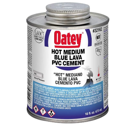 Oatey 32162 16 oz. Blue Lava PVC Cement - NYDIRECT
