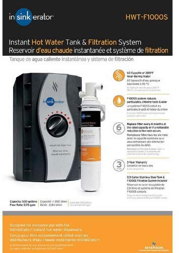 InSinkErator HWT-F1000S Instant Hot Water Tank and Filtration