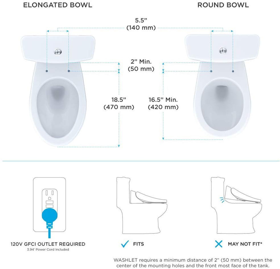 TOTO S550E SW3056 WASHLET® Elongated Bidet Toilet Seat with EWATER+ an