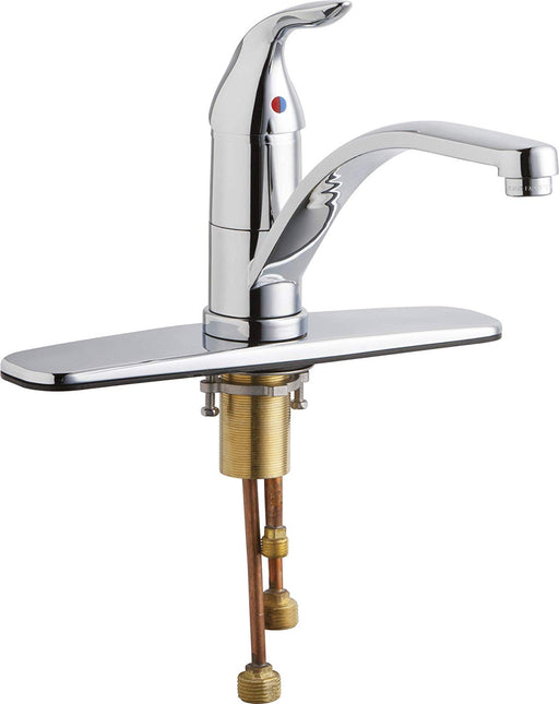 Chicago Faucets 431-ABCP Deck-mounted manual sink faucet, 8" centers - NYDIRECT
