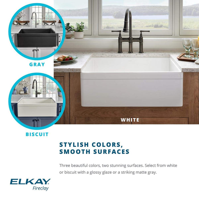 Elkay Fireclay SWUF28179 Single Bowl Farmhouse Sink - NYDIRECT