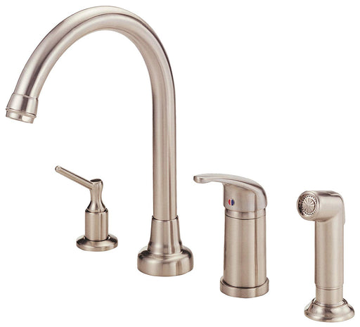 Danze Melrose Single Handle High-Rise Kitchen Faucet with Spray and Soap Dispenser - NYDIRECT