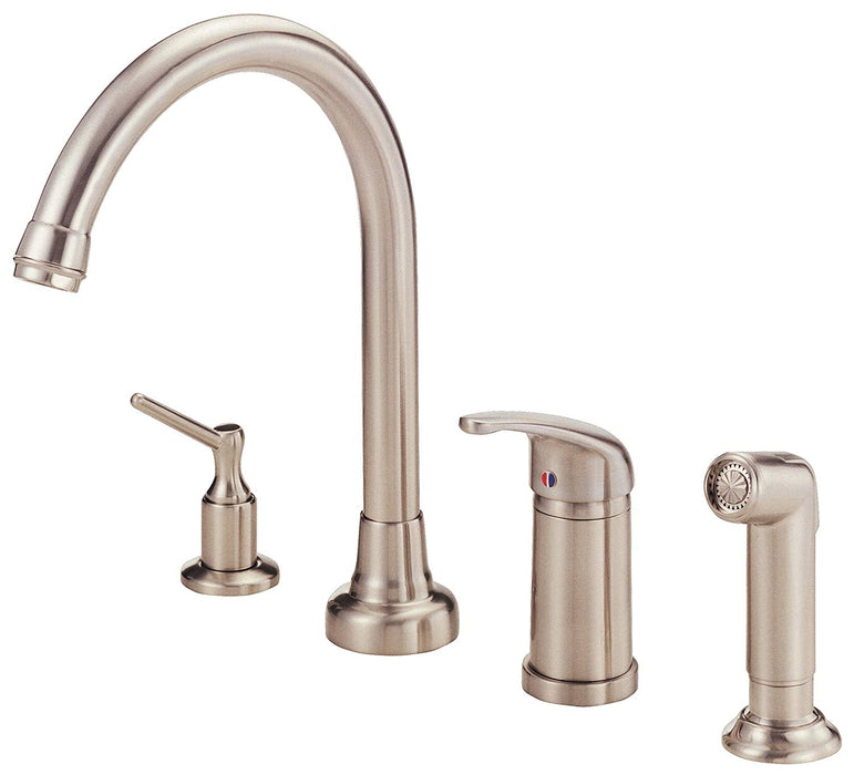 Danze Melrose Single Handle High-Rise Kitchen Faucet with Spray and Soap Dispenser - NYDIRECT