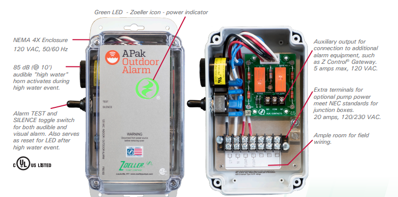 Zoeller 91104-0001 A-Pak Indoor/Outdoor Alarm System (10-0623)