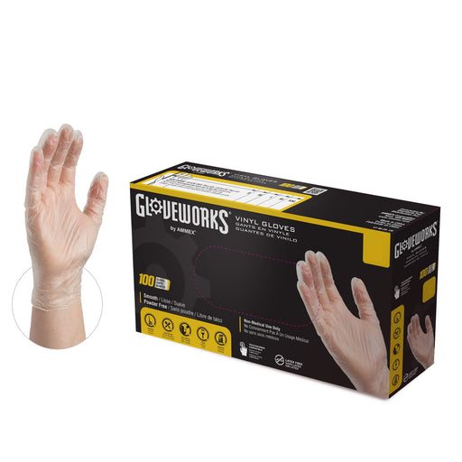 GlovePlus Clear Vinyl Industrial Disposable Gloves, Case