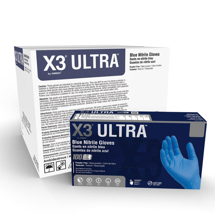 AMMEX® X3 Ultra Nitrile Gloves Case of 1000 - NYDIRECT