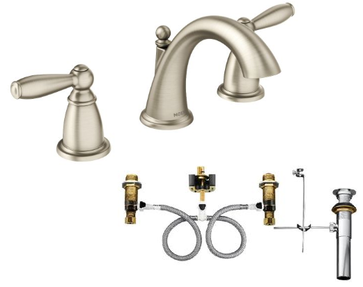 Moen T6620-9000 Brantford Widespread Bathroom Faucet with Valve - NYDIRECT