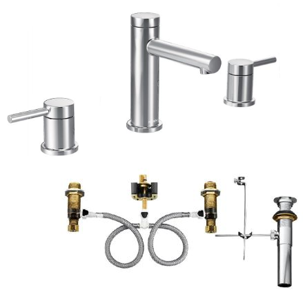 Moen T6193-9000 Align Widespread Bathroom Faucet with Valve - NYDIRECT