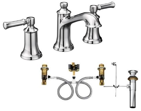 Moen T6805-9000 Dartmoor Widespread Bathroom Faucet with Valve - NYDIRECT