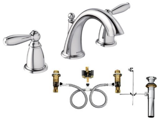 Moen T6620-9000 Brantford Widespread Bathroom Faucet with Valve - NYDIRECT
