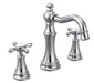 Moen TS42114-9000 Weymouth Two-Handle High Arc Bathroom Faucet with Valve, Chrome - NYDIRECT