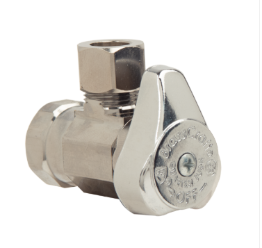thumbnail image 2 of 5-Pack EZFLD 1/4 Turn Dual Handle Angle Stop Valve – 3/8 X 3/8 X 1/2 FIP Compression, Lead-Free Brass 2 of 6