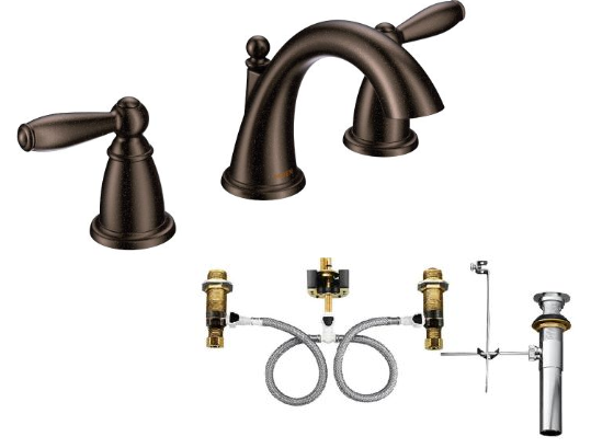 Moen T6620-9000 Brantford Widespread Bathroom Faucet with Valve - NYDIRECT