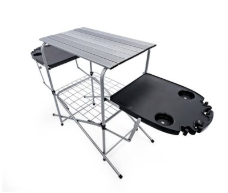 Camco 57295 Deluxe Grilling Table w Plastic Side Tables NYDIRECT